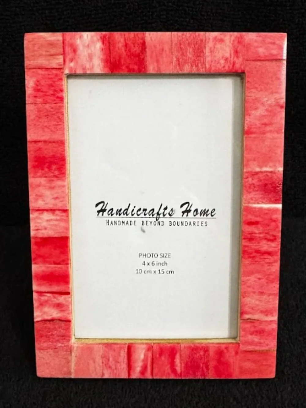 Handicrafts Home Pink Red Mosaic 4x6 Photo Frame Handmade Bone Inlay